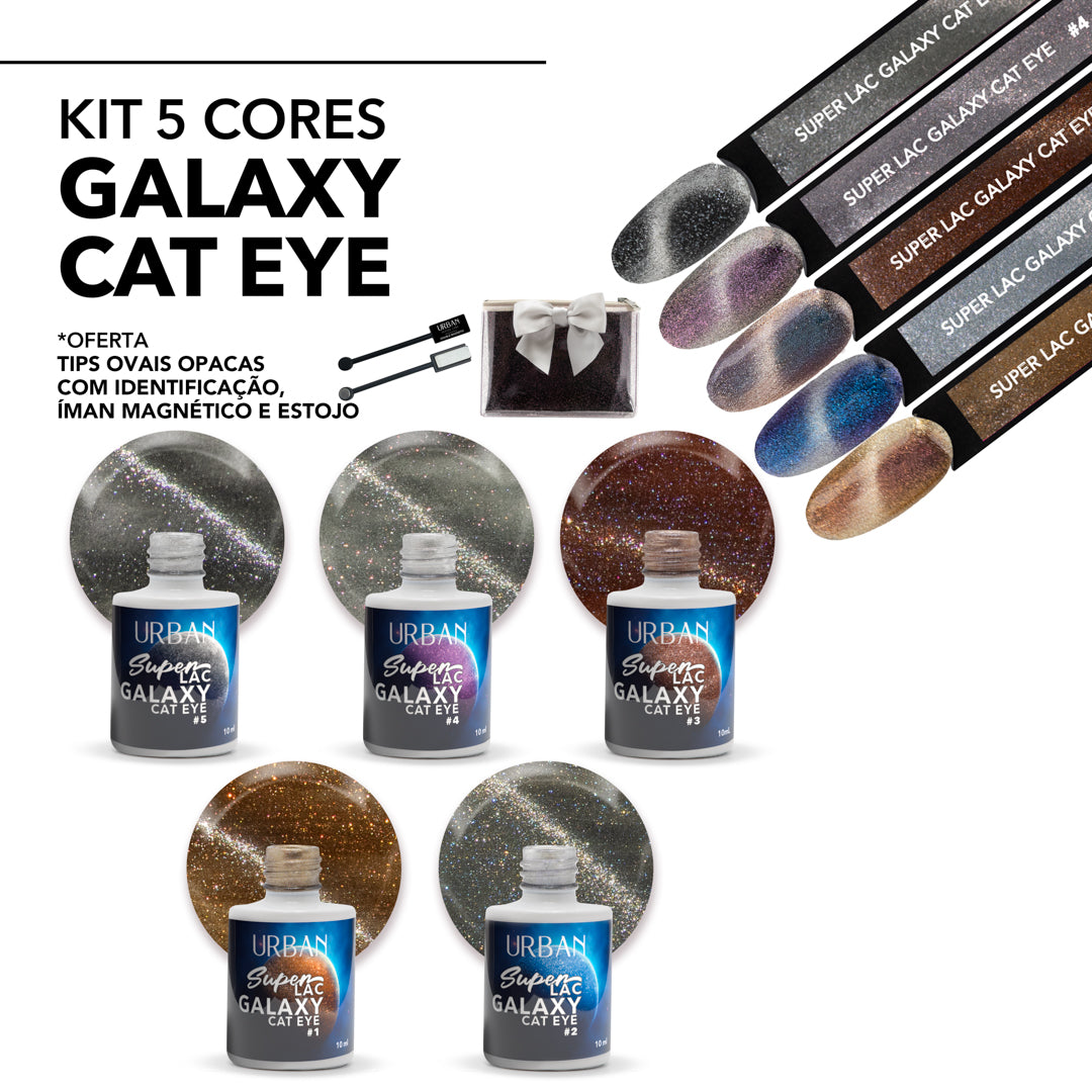 Kit Verniz Gel 5 Cores Super Lac Galaxy Cat Eye (