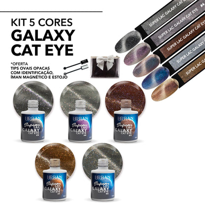 Kit Verniz Gel 5 Cores Super Lac Galaxy Cat Eye (